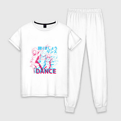 Пижама хлопковая женская Anime Neon Dance, цвет: белый