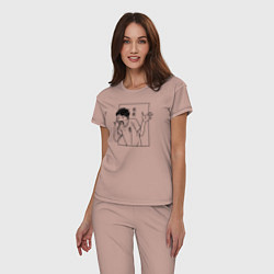 Пижама хлопковая женская Ойкава Тоору Haikyuu, цвет: пыльно-розовый — фото 2