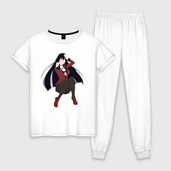 Пижама хлопковая женская Позирующая Юмэко Kakegurui, цвет: белый