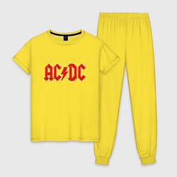 Пижама хлопковая женская ACDC, цвет: желтый