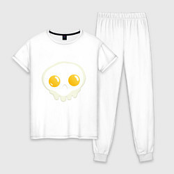 Пижама хлопковая женская Мой ужасный завтрак, цвет: белый