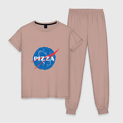 Пижама хлопковая женская NASA Pizza, цвет: пыльно-розовый