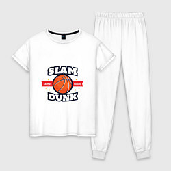 Пижама хлопковая женская Slam Dunk, цвет: белый