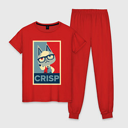 Пижама хлопковая женская Crisp, цвет: красный