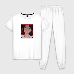 Пижама хлопковая женская Госпожа Кагуя Kaguya-sama, цвет: белый