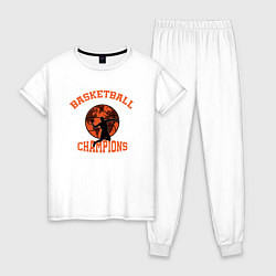 Пижама хлопковая женская Basketball Champions, цвет: белый