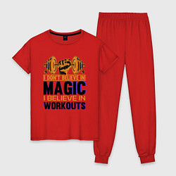 Пижама хлопковая женская Magic Workouts, цвет: красный