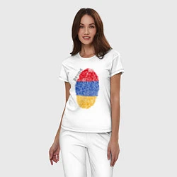 Пижама хлопковая женская Армения - Гордость, цвет: белый — фото 2