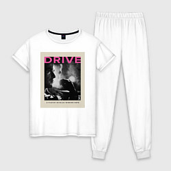 Пижама хлопковая женская Drive, цвет: белый