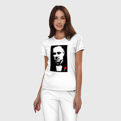 Пижама хлопковая женская Дон Корлеоне, крестный отец, цвет: белый — фото 2