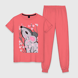 Женская пижама Мышка и сакура
