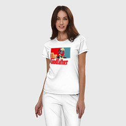 Пижама хлопковая женская Godfather logo, цвет: белый — фото 2
