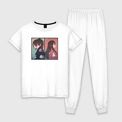 Пижама хлопковая женская Хяккимару и Мио, цвет: белый