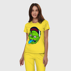 Пижама хлопковая женская Zombie casual, цвет: желтый — фото 2