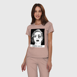 Пижама хлопковая женская Crystal castles, цвет: пыльно-розовый — фото 2