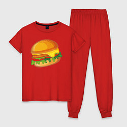 Пижама хлопковая женская My Burger, цвет: красный
