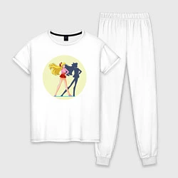Пижама хлопковая женская Сейлор Мун, цвет: белый