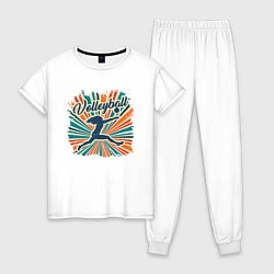 Пижама хлопковая женская Volleyball Boom, цвет: белый
