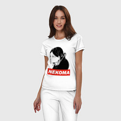 Пижама хлопковая женская Кенма Некома Волейбол!, цвет: белый — фото 2