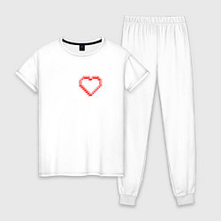 Пижама хлопковая женская Пустое Сердце, цвет: белый