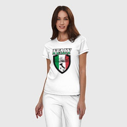 Пижама хлопковая женская Italy Shield, цвет: белый — фото 2