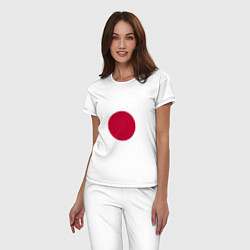 Пижама хлопковая женская Япония Японский флаг, цвет: белый — фото 2