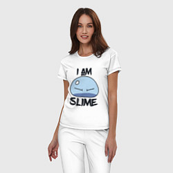 Пижама хлопковая женская I AM SLIME, Я СЛИЗЬ, цвет: белый — фото 2