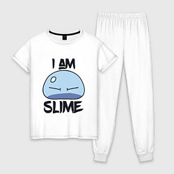 Пижама хлопковая женская I AM SLIME, Я СЛИЗЬ, цвет: белый