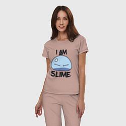 Пижама хлопковая женская I AM SLIME, Я СЛИЗЬ, цвет: пыльно-розовый — фото 2