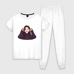 Пижама хлопковая женская Aeong, цвет: белый