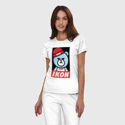 Пижама хлопковая женская IKON YG Bear Dope, цвет: белый — фото 2