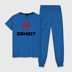 Пижама хлопковая женская Gambit цвета синий — фото 1