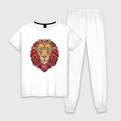 Пижама хлопковая женская Lion Puzzle, цвет: белый
