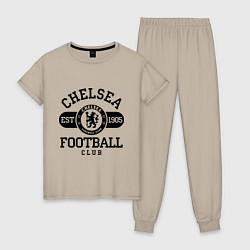 Пижама хлопковая женская Chelsea Football Club, цвет: миндальный