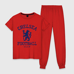 Пижама хлопковая женская Chelsea FC: Lion, цвет: красный