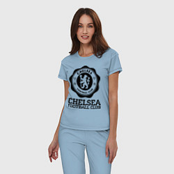 Пижама хлопковая женская Chelsea FC: Emblem цвета мягкое небо — фото 2