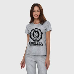 Пижама хлопковая женская Chelsea FC: Emblem, цвет: меланж — фото 2