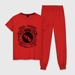 Пижама хлопковая женская Real Madrid MFC, цвет: красный