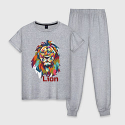 Пижама хлопковая женская Lion, цвет: меланж