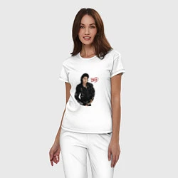 Пижама хлопковая женская BAD Майкл Джексон, цвет: белый — фото 2