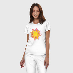 Пижама хлопковая женская Super Sun, цвет: белый — фото 2