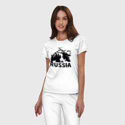 Пижама хлопковая женская Russian bear, цвет: белый — фото 2
