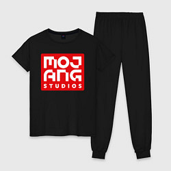 Пижама хлопковая женская Mojang Studios, цвет: черный