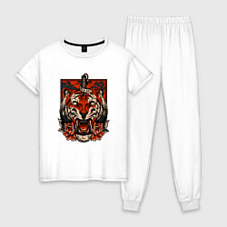 Пижама хлопковая женская Red Tiger, цвет: белый