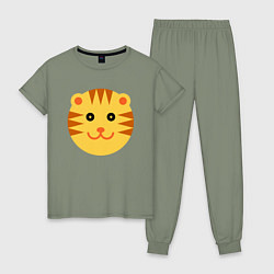 Пижама хлопковая женская Sunny Tiger, цвет: авокадо