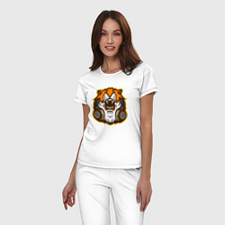 Пижама хлопковая женская Tiger Music, цвет: белый — фото 2