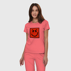 Пижама хлопковая женская BON JOVI HAVE A NICE DAY SMILE LOGO, цвет: коралловый — фото 2