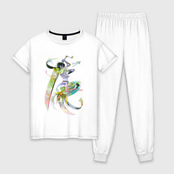 Пижама хлопковая женская Берсерк моря, цвет: белый