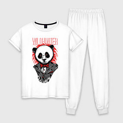 Пижама хлопковая женская Грустный медведь, цвет: белый