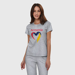 Пижама хлопковая женская Armenia Heart, цвет: меланж — фото 2